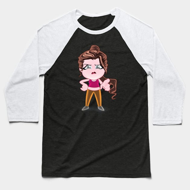 beautiful girls - cartoon character for young girls (choose your twin) Baseball T-Shirt by EDSERVICES